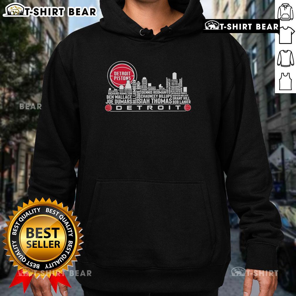 Top Detroit Pistons All-Name of Legends hoodie featuring a vibrant city skyline design.