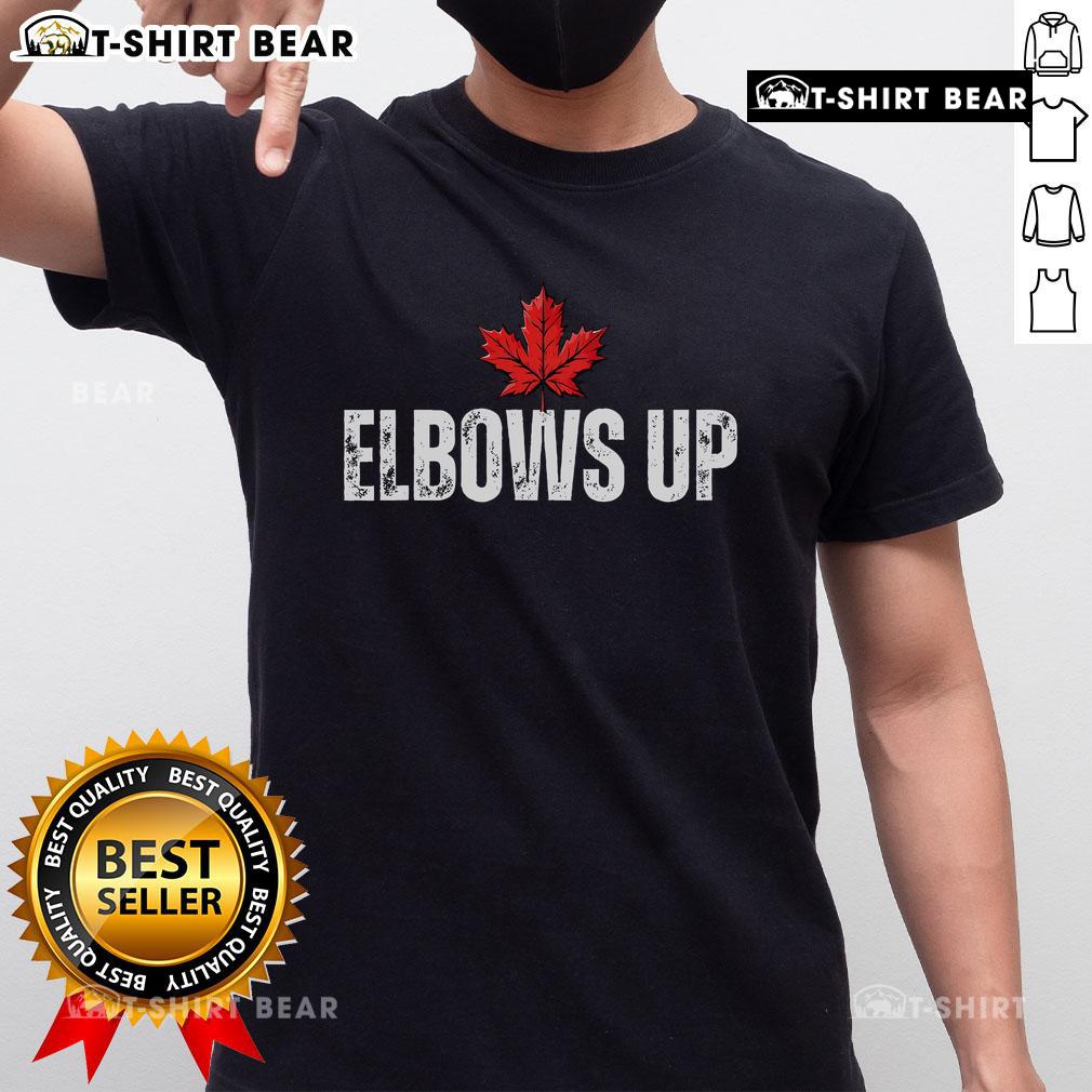 Top Elbows Up Canada True North Strong And Free Proud Canadian T-Shirt featuring a bold design and vibrant colors.