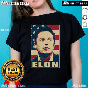 Retro ladies tee featuring Elon Musk design, perfect for fans in the USA. Stylish and comfortable for casual wear.