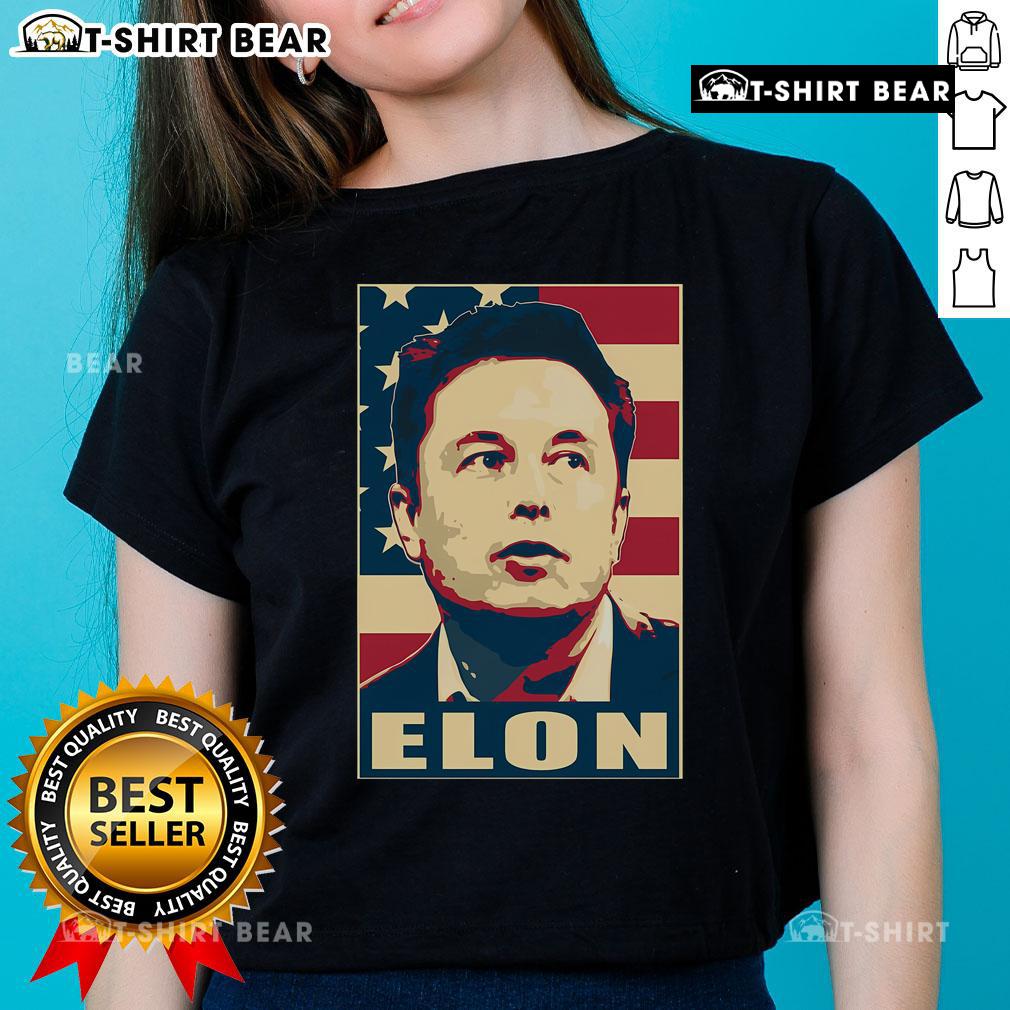 Retro ladies tee featuring Elon Musk design, perfect for fans in the USA. Stylish and comfortable for casual wear.