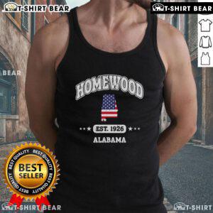 Alt Text: Stylish Top Homewood Est 1926 Alabama tank top featuring an American flag design, perfect for casual wear.