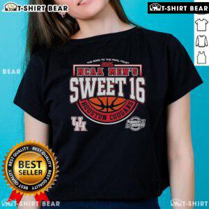 Top Houston Cougars NCAA Men's Sweet 16 2025 Ladies Tee showcasing team spirit for the road to the Final Four.