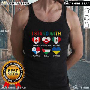 Top I Stand With Canada Greenland Mexico Panama Gaza Ukraine Tank Top featuring a bold, colorful graphic design.