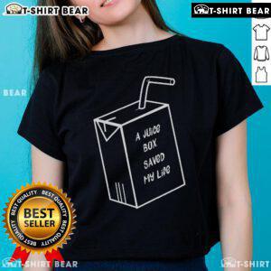 Top Juice Box Saved My Life Type 1 Diabetes Diabetic Ladies Tee featuring a stylish design for diabetes awareness.