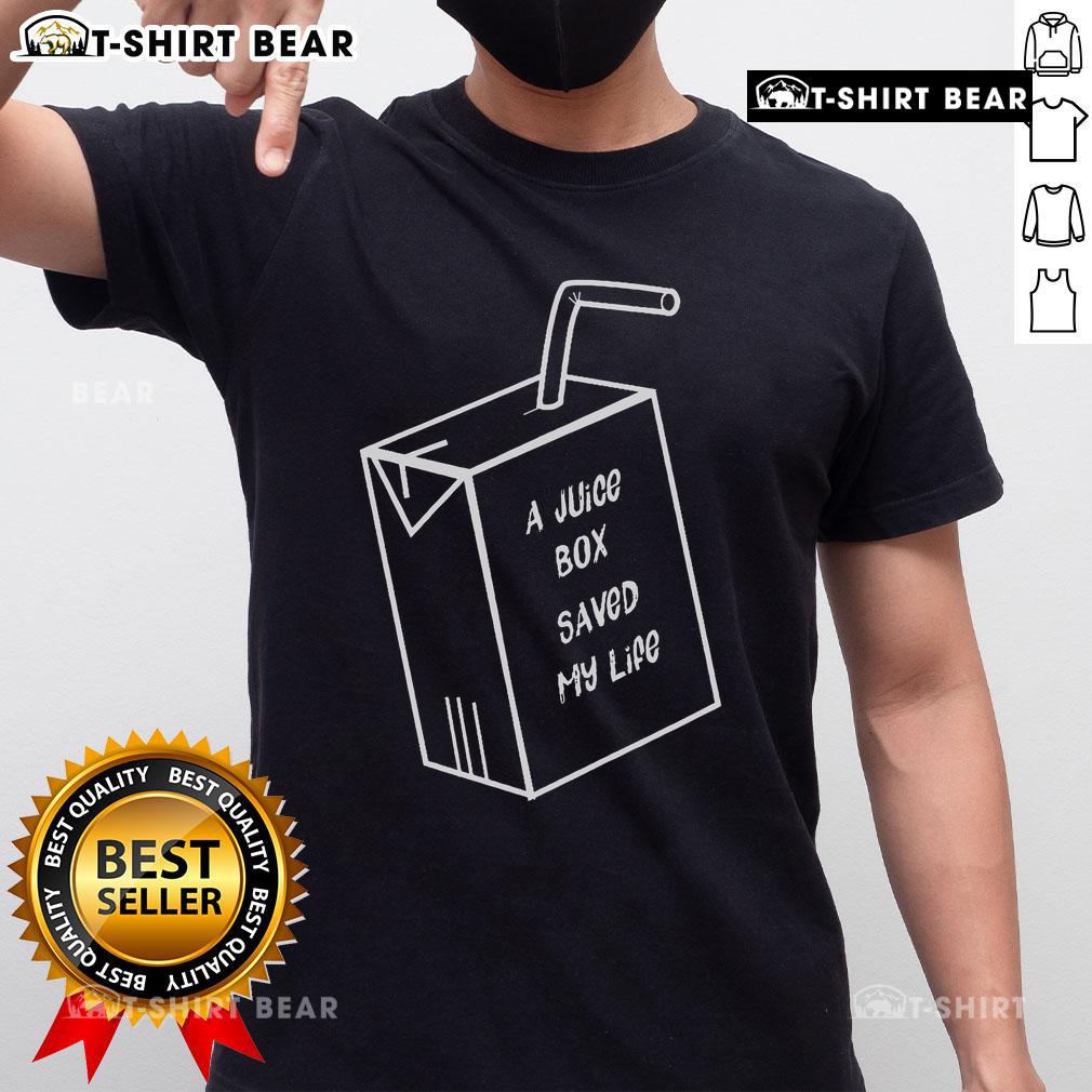 Top Juice Box Saved My Life Type 1 Diabetes Diabetic T-Shirt featuring a fun graphic and empowering message for diabetics.