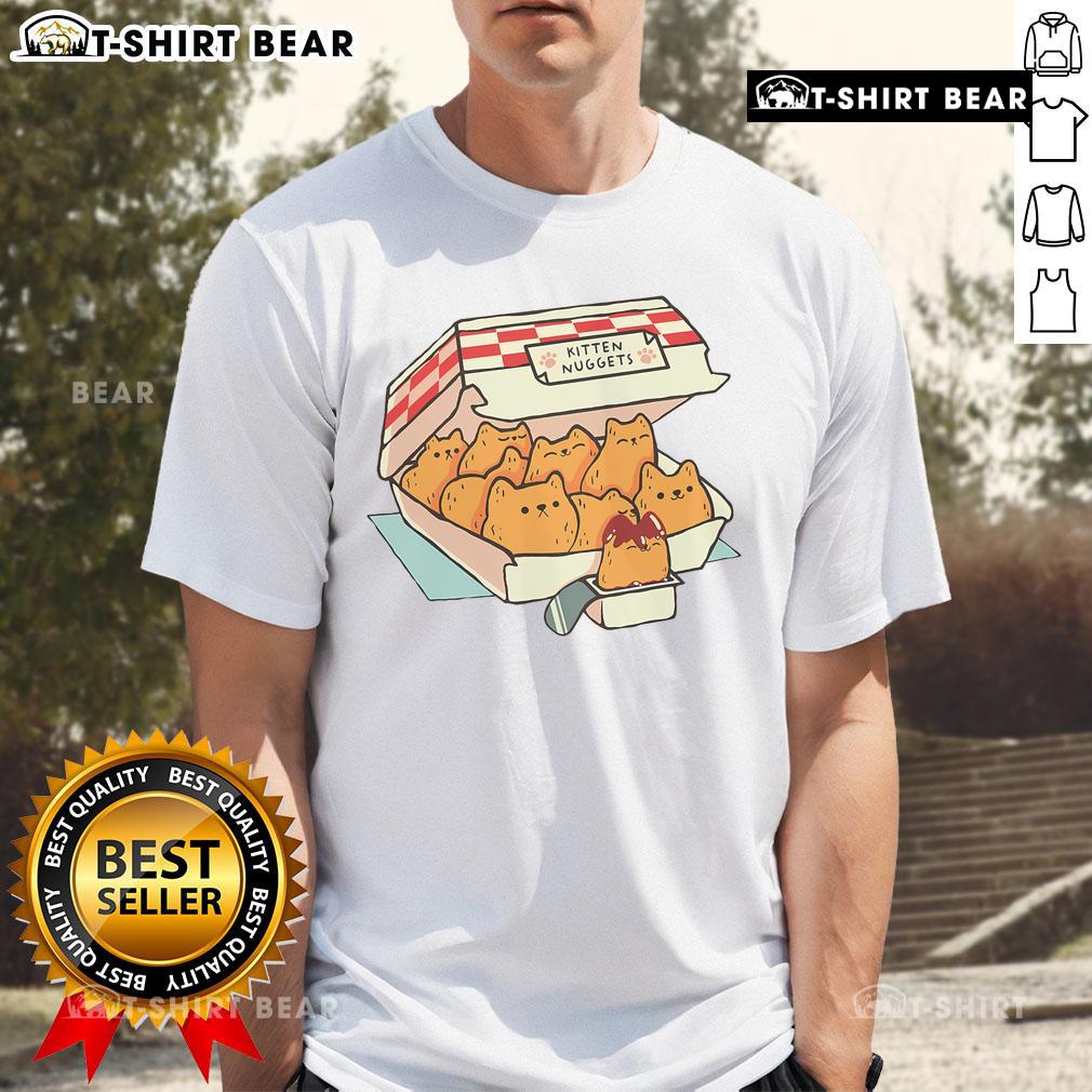 Top Kitten Nuggets Fast Food T-Shirt for Cat Moms featuring playful kitten graphics and vibrant colors.