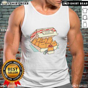Top Kitten Nuggets tank top for cat moms featuring playful kitten graphics and a fun fast food theme.