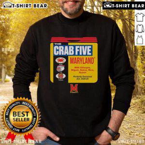 Top Maryland Basketball Crab Five Old Bay Can sweatshirt featuring vibrant design and team spirit.