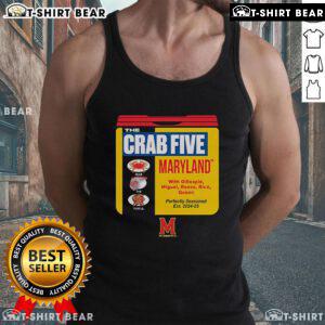 Alt Text: Top Maryland Basketball Crab Five Old Bay Can tank top featuring vibrant graphics and team spirit design.