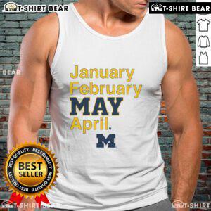 Top Michigan Basketball tank top for January-February-March-April, featuring vibrant colors and bold team logo design.