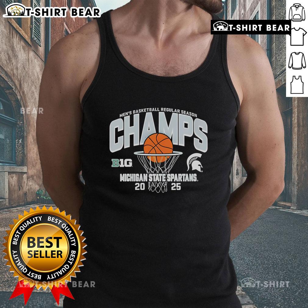 Top Michigan State Spartans Men's Basketball Big Ten Champs 25 Tank Top showcasing team pride and championship spirit.