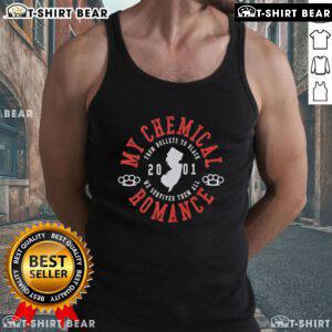 Top My Chemical Romance From Bullets To Black We Survived Them All tank top featuring iconic band graphics and design.