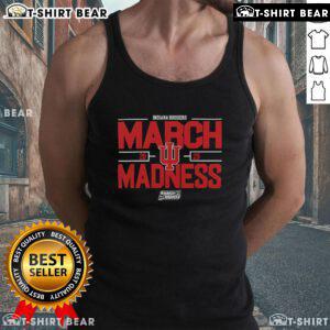 Top NCAA Men's Basketball 2025 Indiana Hoosiers March Madness tank top featuring team colors and logo design.