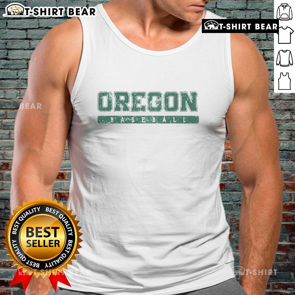 Alt Text: Top Oregon Baseball green vintage tank top featuring a classic logo and comfy fit, perfect for fans and casual wear.