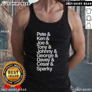 Top Pete Ken Joe Tony wearing vibrant tank tops, showcasing trendy summer fashion styles in a sunny outdoor setting.