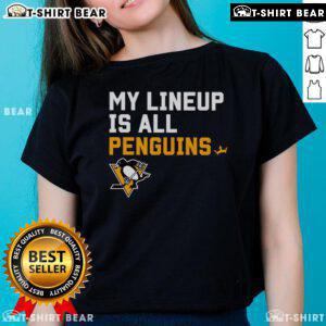 Top Pittsburgh Penguins My Lineup Ladies Tee featuring vibrant team colors and stylish design for female fans.