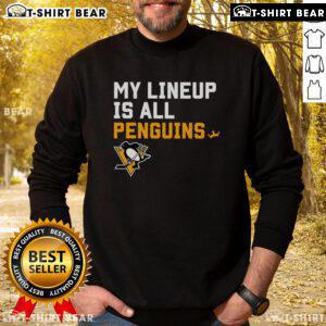 Cozy Top Pittsburgh Penguins My Lineup Sweatshirt featuring team colors and logo, perfect for fans on game day.
