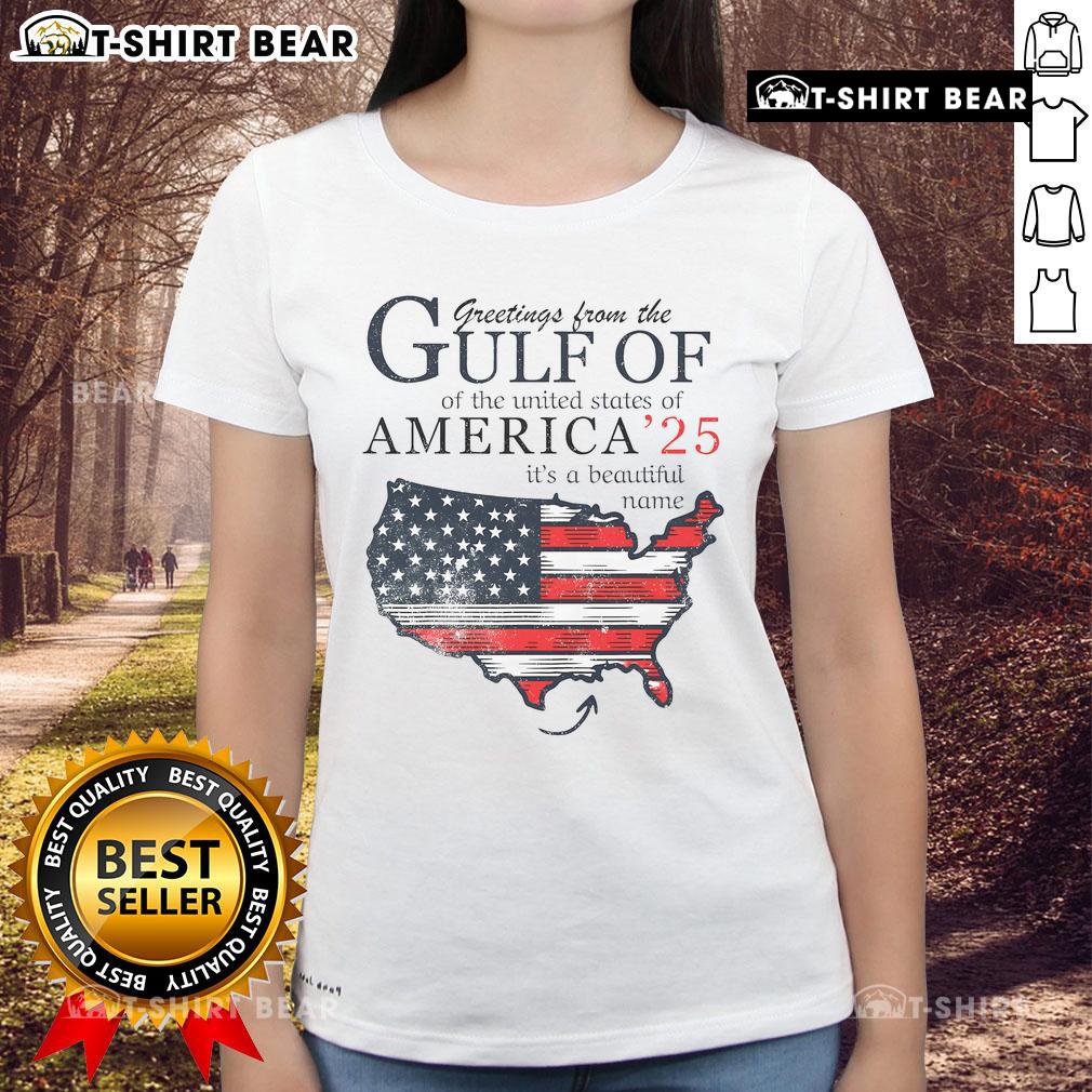 Funny Gulf of Mexico July 4th ladies tee with retro design, perfect for celebrating Independence Day in the USA.