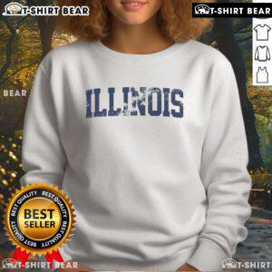 Top Retro Illinois vintage orange and blue throwback sweatshirt featuring classic logo design for sports fans.