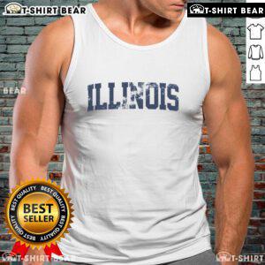 Top Retro Illinois Vintage Orange Blue Throwback Tank Top featuring classic design and vibrant colors for nostalgia lovers.