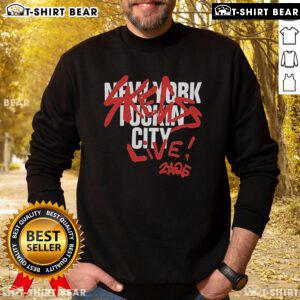 Top Skegss New York Fuckin City Live 2025 sweatshirt featuring vibrant design and band logo, perfect for fans.