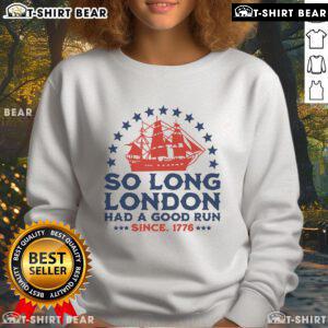 Top So Long London 4th of July sweatshirt featuring a stylish design, perfect for celebrating Independence Day.