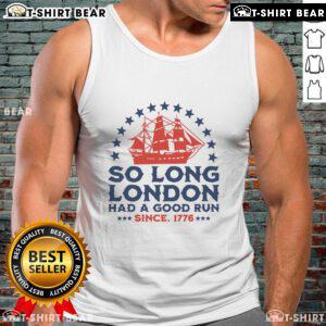 Top So Long London 4th of July tank top featuring a fun design, perfect for summer celebrations and patriotic events.