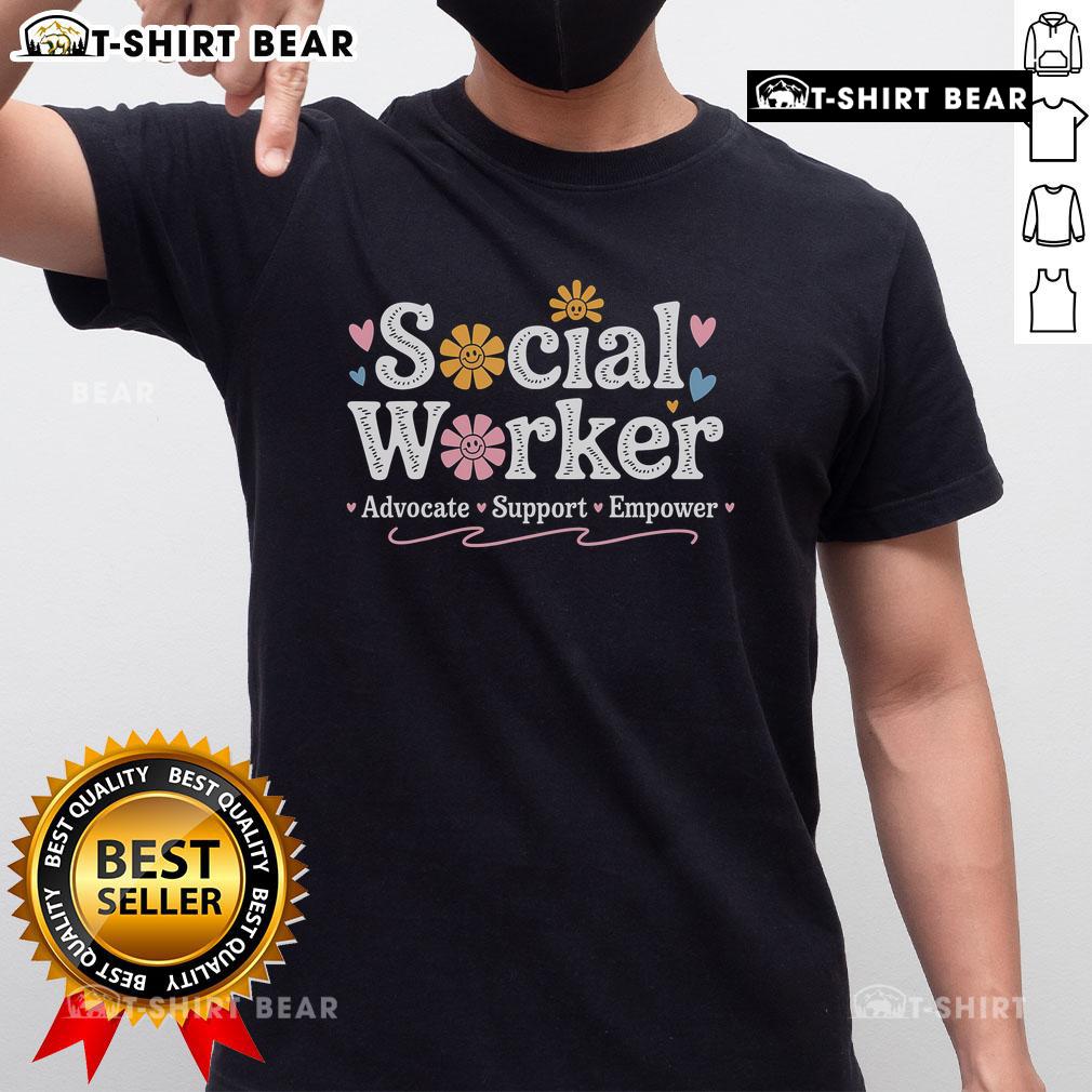 Top Social Worker Appreciation Flower T-Shirt for Social Work Month 2025, celebrating social workers with vibrant floral design.