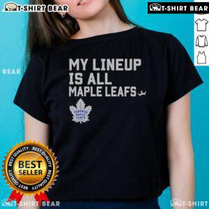 Top Toronto Maple Leafs My Lineup ladies tee showcasing team spirit and stylish design for female fans.