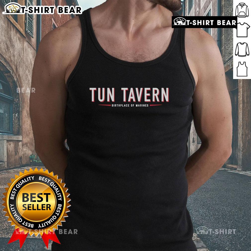Top Tun Tavern USMC tank top showcasing the historic birthplace of Marines, perfect for fans of military apparel.