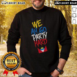 Top We Ah Go Party Hard Antigua and Barbuda sweatshirt featuring vibrant colors and a stylish design perfect for celebrations.