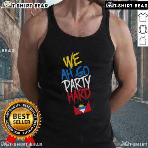 Colorful tank top featuring 'Top We Ah Go Party Hard' design, perfect for celebrating in Antigua and Barbuda.