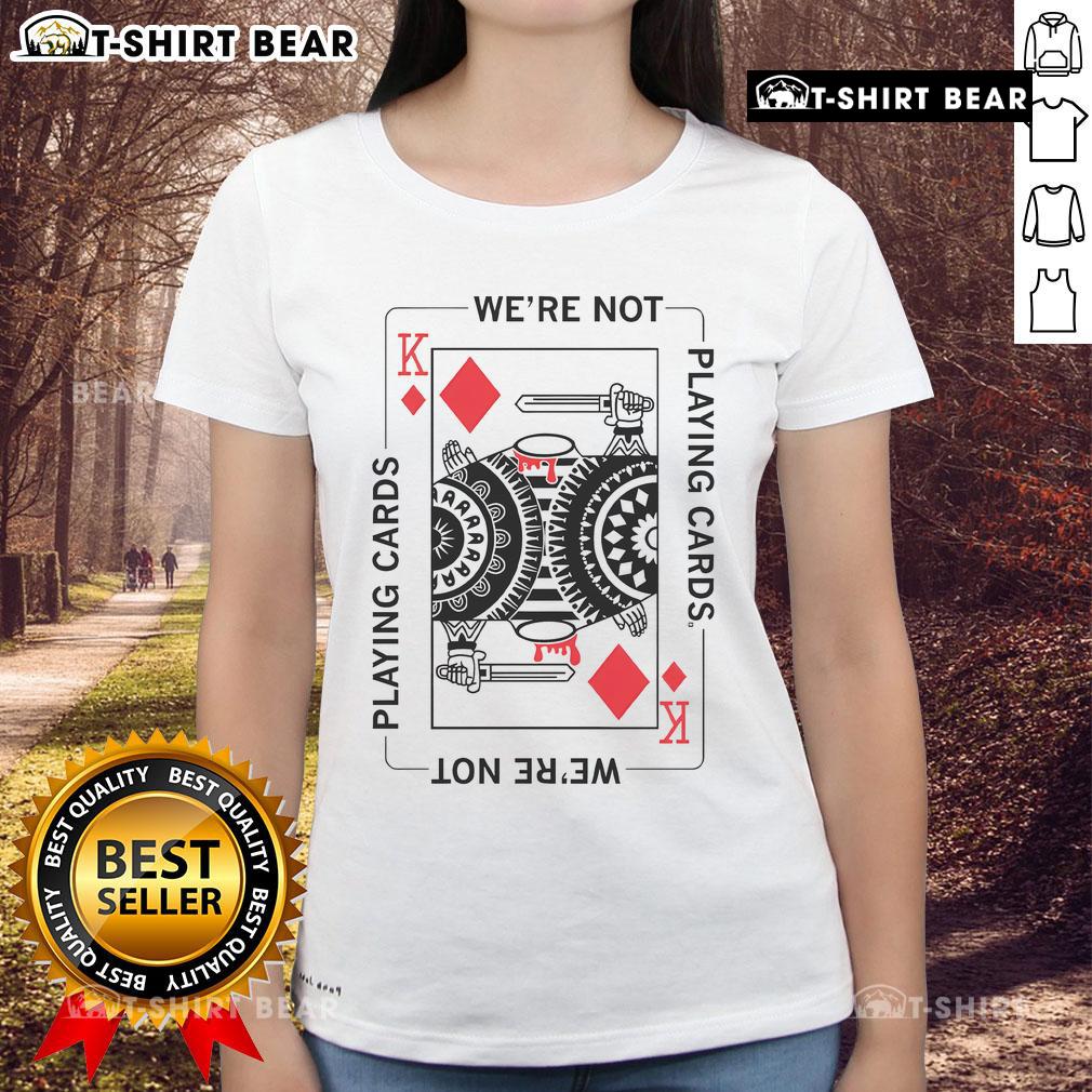 Alt Text: Stylish Headless King playing card graphic on a women's tee, perfect for card game enthusiasts and casual wear.