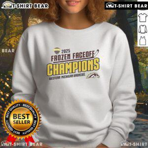 Top Western Michigan Broncos Fanaticity 2025 Frozen Faceoff Champion Sweatshirt in navy blue, showcasing team pride.