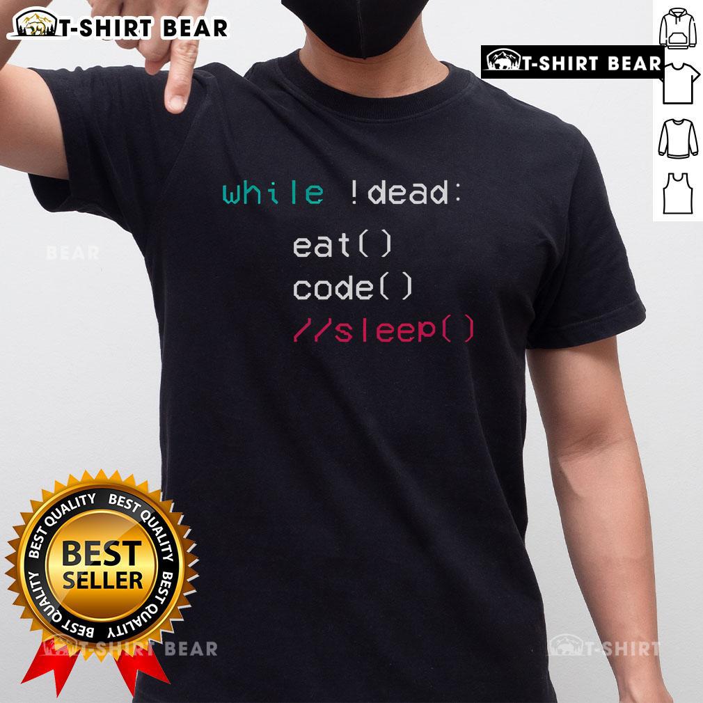 Top While Alive The Coding Life T-Shirt featuring a stylish design for programmers and tech enthusiasts.