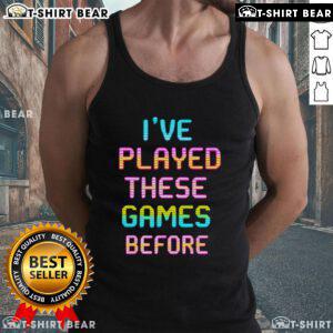 Alt Text: Retro Gamer tank top featuring 'Awesome I've Played These Games Before' design, perfect for gaming enthusiasts.