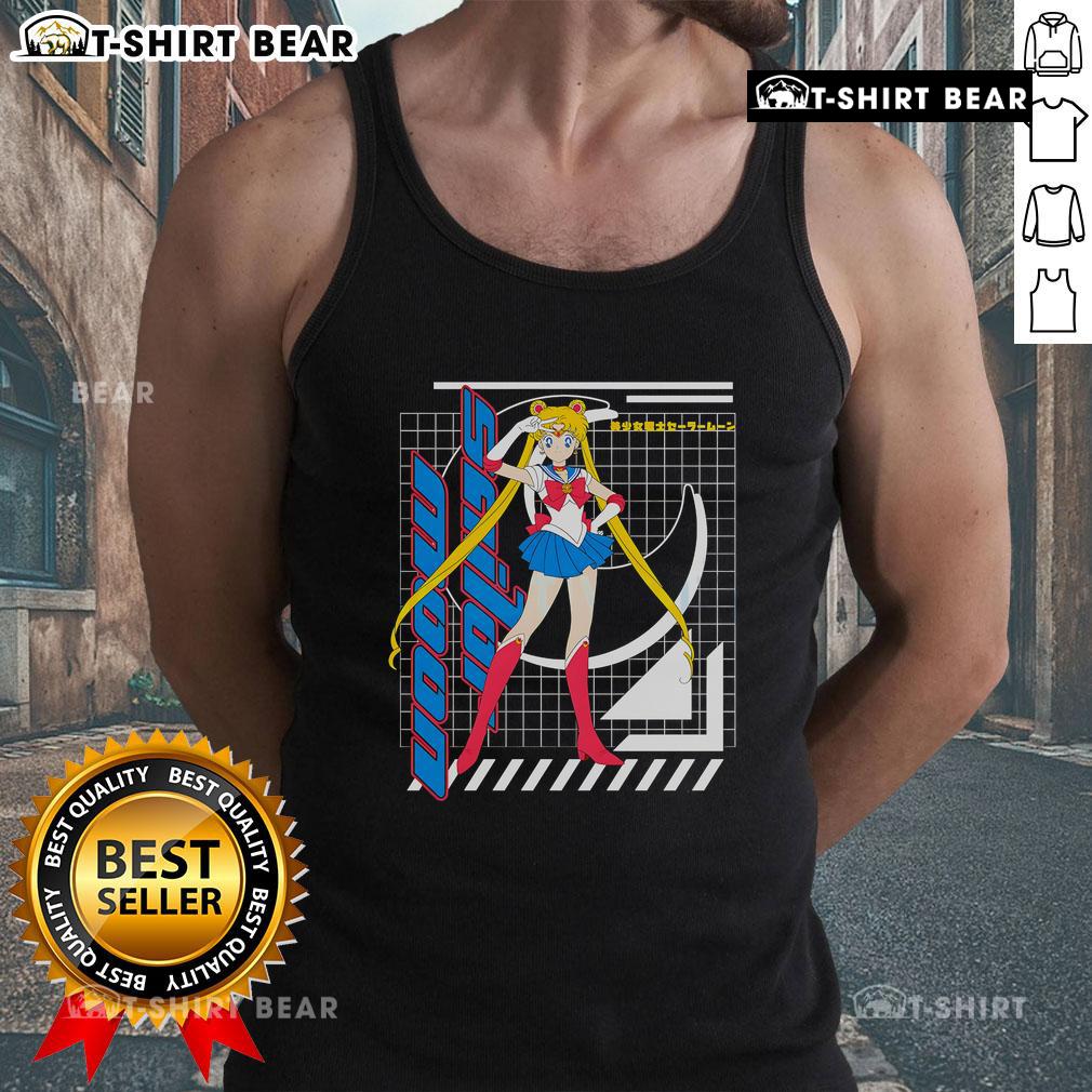 Awesome Sailor Moon Usagi Tsukino anime girl retro tank top featuring vibrant colors and iconic character design.