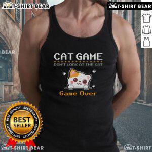 Alt Text: Cute cat gamer pixel art tank top featuring a playful cat design, perfect for gaming enthusiasts.