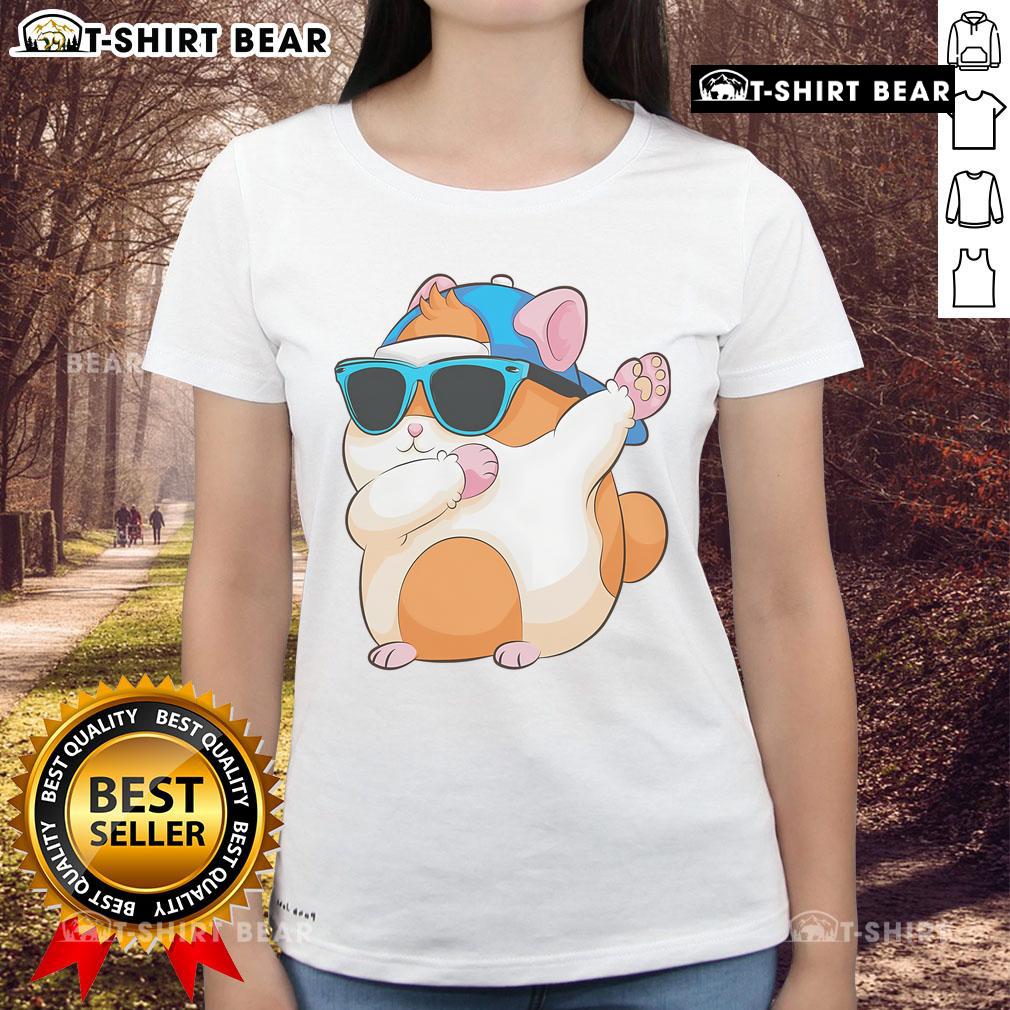 Cute dabbing hamster in a funny dab dance pose, perfect for pet lovers. Ideal design for ladies' tees featuring adorable pets.