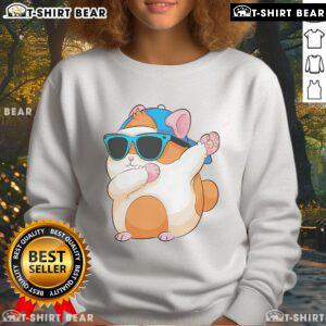 Cute dabbing hamster in funny dab dance pose on a pet sweatshirt, perfect for animal lovers and humor enthusiasts.