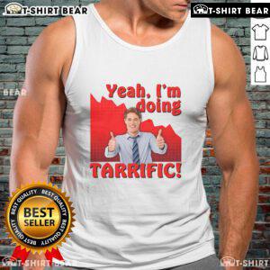 Hot Yeah I'm Doing Tarrific Crash Graph tank top featuring a sarcastic thumbs up design for a humorous fashion statement.