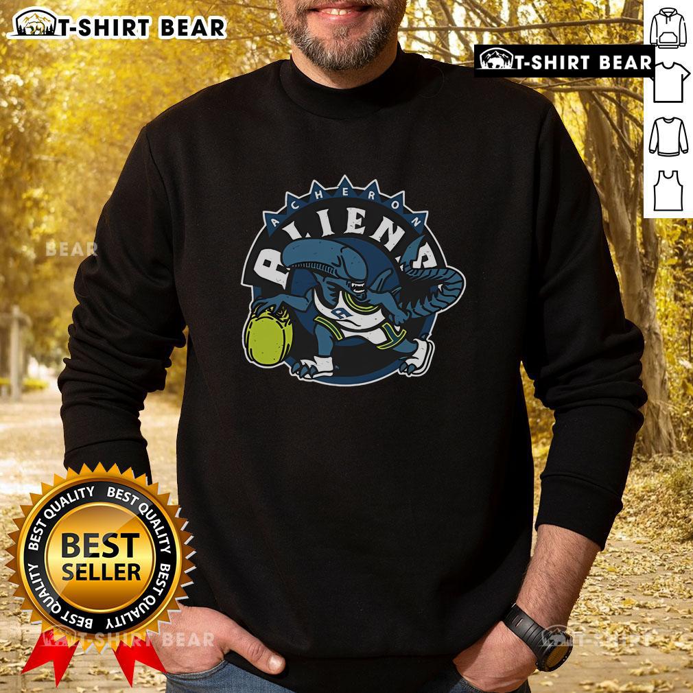 Official Acheron Aliens Sweatshirt featuring a stylish alien graphic, perfect for sci-fi fans and casual wear.
