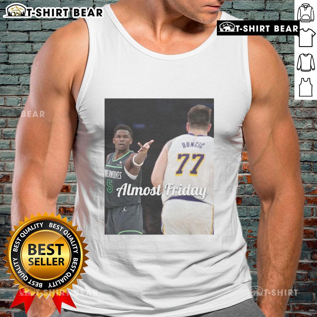 Alt Text: Official Almost Friday Ant-Man tank top featuring vibrant graphic design for fans of Marvel superheroes.