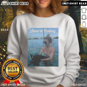 Cozy Official Almost Friday Sweeney Puppy Sweatshirt in soft fabric, perfect for casual outings and pet lovers.