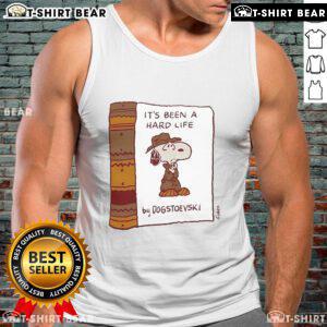 Stylish Dogstoevski tank top featuring 'It's Been A Hard Life' design, perfect for casual wear and literary fans.