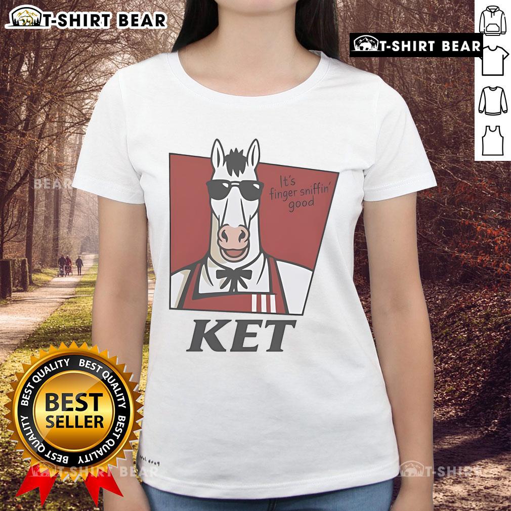 Official Ket Its Finger Sniffin Good Ladies Tee featuring a stylish design perfect for casual wear and humor lovers.