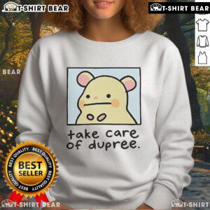 Official Mummy Joe Take Care of Dupree sweatshirt featuring a vibrant design and cozy fit for fans.