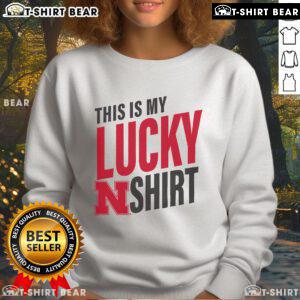 Official Nebraska Cornhuskers 'This Is My Lucky Sweatshirt' featuring team colors and logo, perfect for game day.
