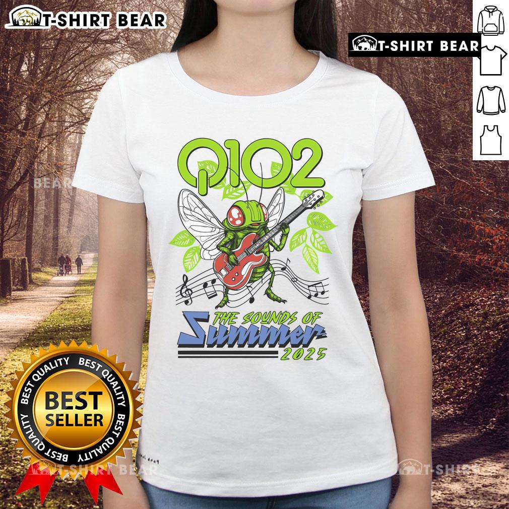 Official Q102 Sounds of Summer Cicadas 2025 Ladies Tee featuring a stylish design perfect for summer outings.