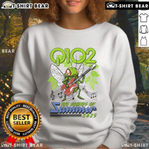 Alt Text: Q102 Sounds of Summer Cicadas 2025 sweatshirt featuring vibrant design perfect for summer music fans.